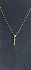 Diamond Necklace 3 Diamonds .85 Carat T.W. 14K Yellow Gold 4.3g
